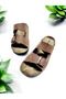 Adjustable Suede Leather Home and Outdoor Slippers with Buckle and Velcro