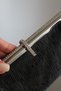 Women's Black Glitter Textured Metal Framed Stone Detailed Evening Dress Clutch Bag - 5