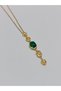 Y Necklace Green Olips Stone Steel Necklace Trend Women's Necklace