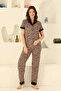 Leopard Printed Pieces of 100% Cotton Cotton Pieces of Button-Front Maternity & Breastfeeding Pajama Set - 2