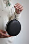 Women's Black Round Stone Detailed Bracelet Handle Evening Dress Clutch Bag