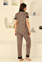 Leopard Printed Pieces of 100% Cotton Cotton Pieces of Button-Front Maternity & Breastfeeding Pajama Set - 4