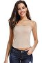 Women's Seamless Strapless Crop Top Tube Top Inner Camisole, Free Size Beige