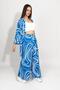 Woven Viscose Relaxed Fit Kimono Bottom Long Set Blue - 6