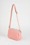 Women's Squirrel Pink 4 Compartment Faux Leather Medium Size Zipper Closure Handbag and Shoulder Bag - 2