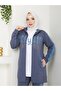 Sports Hijab Suit - Cotton and Denim Detailed Daily Combination 3 N-05442 _ Gray - 3