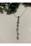 Silver Y Necklace with Steel Colored Stones
