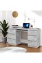 Writing Desk Concrete Grey 140x50x77 cm Engineered Wood