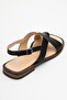 Louna Black Skin Genuine Leather Flip Flops Women's Sandals - 5