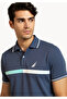 Contrast Striped Regular Fit Premium Cotton Logo Polo Shirt - 5