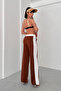 Mona Waist and Side Contrast Block Panels, Comfortable Pants with Elastic Waist - 8