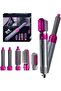 5-in-1 Hot Air Comb - Multi-function Hair Styling Tool (Silver/Magenta) - 2