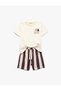 Printed Short-Sleeve Crew Neck Cotton T-Shirt and Shorts Set