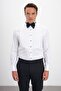 Pleated Comfort Fit 100% Cotton Ata Collar White Tuxedo Shirt