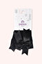 Girl's Ribbon Detailed Knee-Length Black Socks