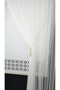 Double-Breasted Tulle Curtain 4 Balls Ornamental Rope Included White Tassel Tight Pleat 1/3 - 4