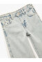 Cotton Pocketed Wide Leg Denim Pants - 3