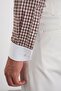 Lapel Needle Comfort Fit 100% Cotton Plaid Men's Shirt - 7