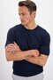 Striped Patterned Crew Neck Knitwear Navy Blue Men's T-Shirt - 4