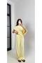 Yellow 100% Modal Bat Sleeve T-Shirt and Pants Two-Piece Set - 7028 - 2