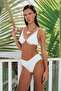 Ekru V Telli Balconette Kaplı Bikini Üstü TBESS25BU00067