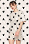Light Pink 100% Cotton Star Patterned Tshirt-Shorts Knitted Pajamas Set Thmss22Pt0501