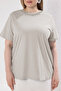 Taş Yakası Taşlı Relaxed Fit %100 Pamuk Örme Büyük Beden T-shirt TBBSS25BF00021 - 3