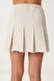 Women's Cream Pleated Mini Gabardine Skirt Zh00055 - 4