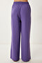 Women's Purple Wide Leg Linen Trousers Dp00261 - 3