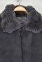 Gri Oversize Kalıp Kürk Mont TWOAW26MO00105 - 7