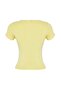 Açık Sarı Büzgü/Drape Detaylı Fitted Örme Bluz TWOSS25BZ00505 - 6