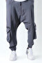 Men's Gray Jogger Baggy Trousers with Cargo Pockets - 3