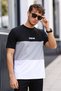 Men's Color Blocked Lateforfun Printed Regular Crew Neck 100% Cotton T-shirt - 3