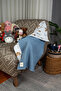 90X90 Indigo Waffle Pique and Muslin Patterned Reversible Multi-Purpose Cover & Blanket - 4