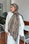 Anthracite Mustard Retro Patterned Cotton Shawl - 4