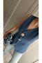 Indigo Vest - Large Buttoned and Lined - 4