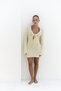 Zakura Lace Detail Yellow Knitwear Mini Dress - 3