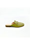 Khaki Color Genuine Leather Women's Loafer Slippers