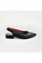 Black Genuine Leather Low Heeled Women's Ballerina Shoes