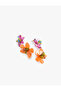 Large Earrings Floral Pattern - Plastic and Glass mix - 2