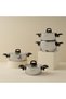 Talia Induction Base 8 Piece Steel Cookware Set Black