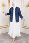 Denim Jacket with Ornamental Pockets Tsd250177 Dark Blue - 3
