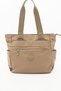 Women's Multi-Pocket Useful Waterproof Parachute Fabric Sand-Colored Crossbody Hand and Shoulder Bag