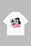 Pour Homme Printed 24/1 Oversize Unisex White T-Shirt - 2