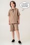 Boy's Half Zipper Summer Sports T-Shirt and Capri Set