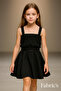 Black Lycra Combed Cotton Fabric Girl's Half Flared Skirt (Measurements Are Not Explained) - 2