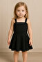 Black Lycra Combed Cotton Fabric Girl's Half Flared Skirt (Measurements Are Not Explained)