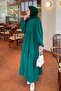 Balloon Sleeve Layered Summer Dress Emerald Green - 2