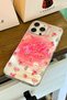 iPhone 13 Pro Max Compatible Pink Rose and Bow Themed Hologram Ins Style Imd Premium Phone Case - 6