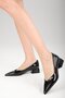 Marie Black Color Patent Leather Low Heeled Women's Shoes - 2